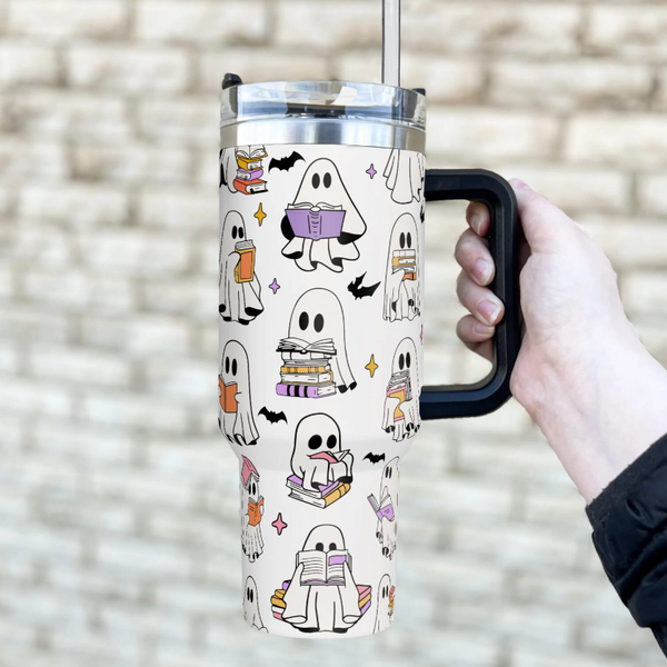 Ghost Reading Tumbler 40oz – Halloween Edition