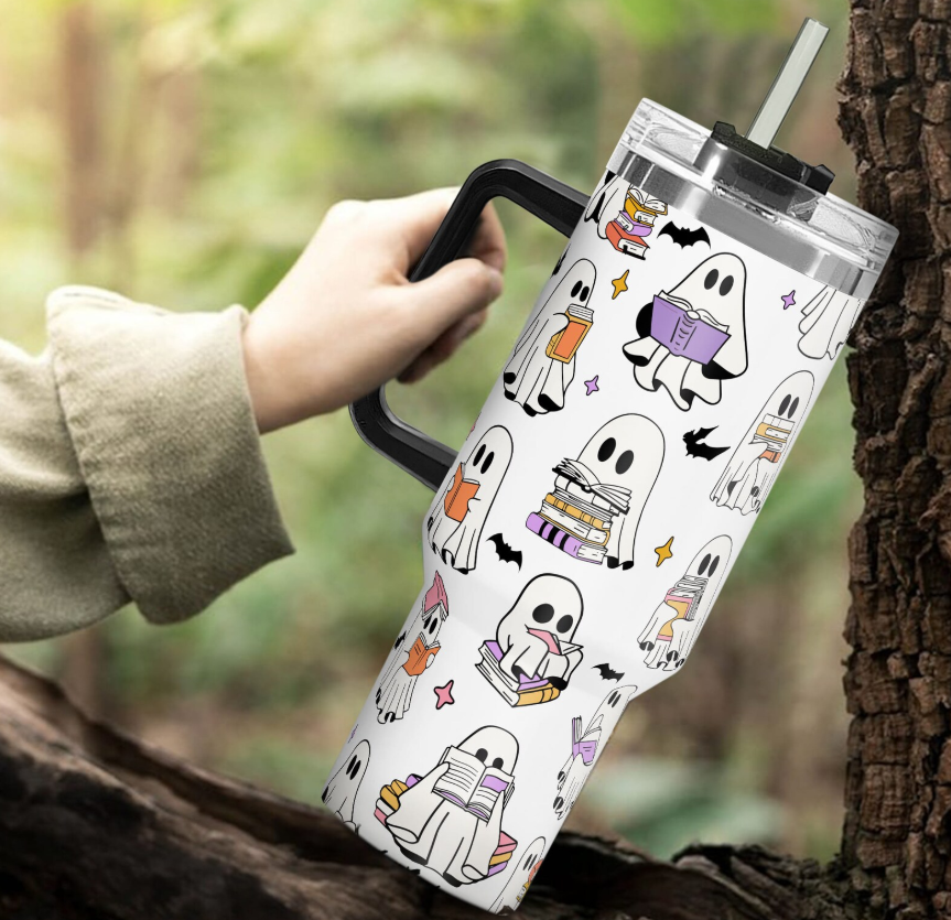 Ghost Reading Tumbler 40oz β Halloween Edition