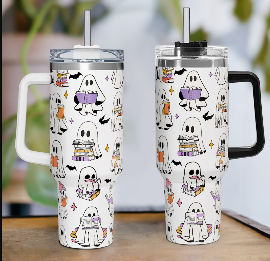 Ghost Reading Tumbler 40oz – Halloween Edition
