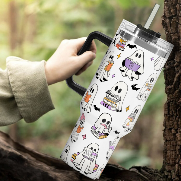Ghost Reading Tumbler 40oz – Halloween Edition