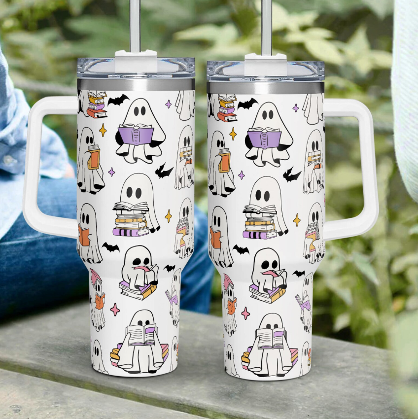 Ghost Reading Tumbler 40oz – Halloween Edition