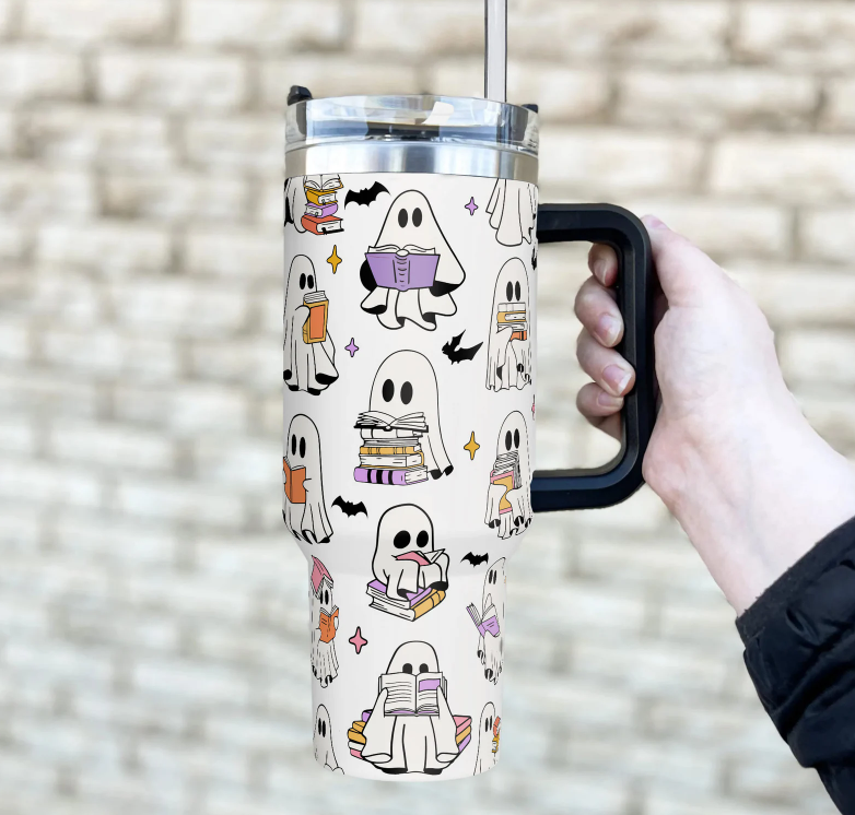 Ghost Reading Tumbler 40oz – Halloween Edition