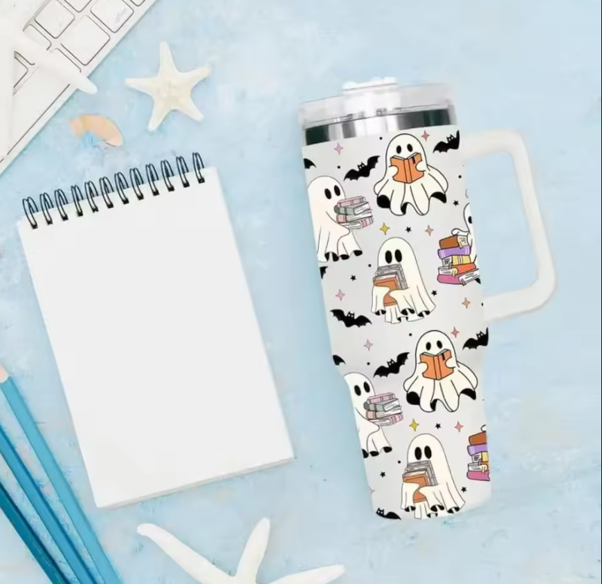 Ghost Reading Tumbler 40oz – Halloween Edition