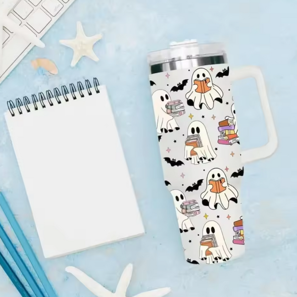 Ghost Reading Tumbler 40oz – Halloween Edition